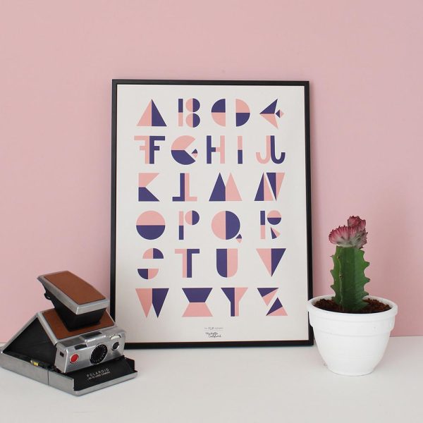 Alphabet rosa - illustratie - 30 x 40 - Afbeelding 2