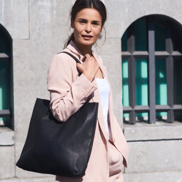 Georgia - handtas - eco midnight black classic leather - Afbeelding 2
