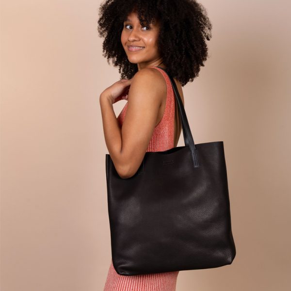 Georgia - handtas - eco midnight black classic leather - Afbeelding 3
