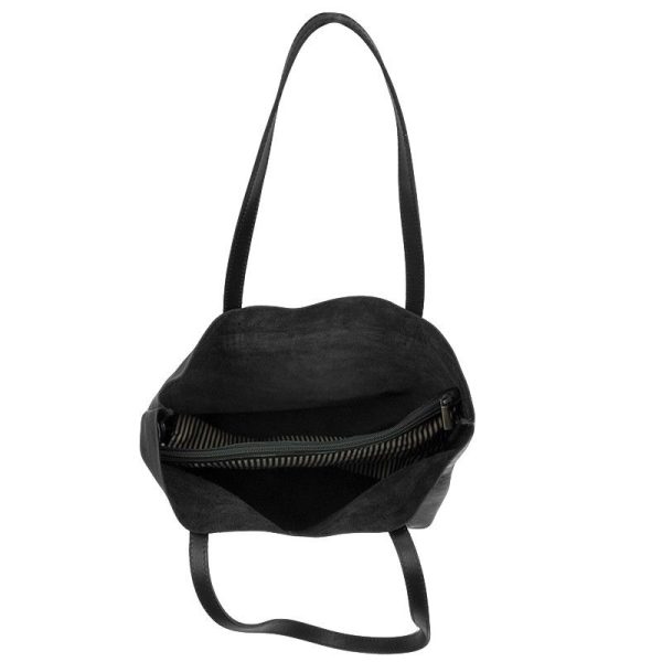 Georgia - handtas - eco midnight black classic leather - Afbeelding 7