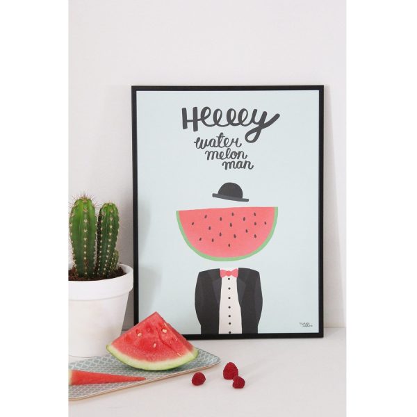 Water melon man - illustratie - 30 x 40 - Afbeelding 2