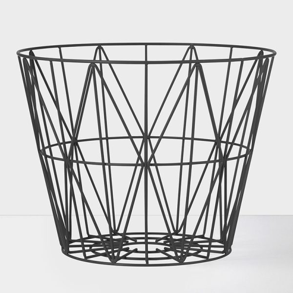 wire basket large zwart