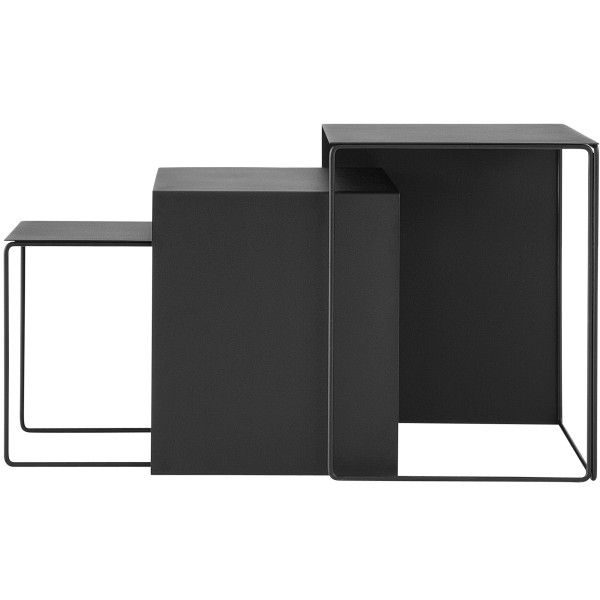 Cluster - bijzettafels - zwart