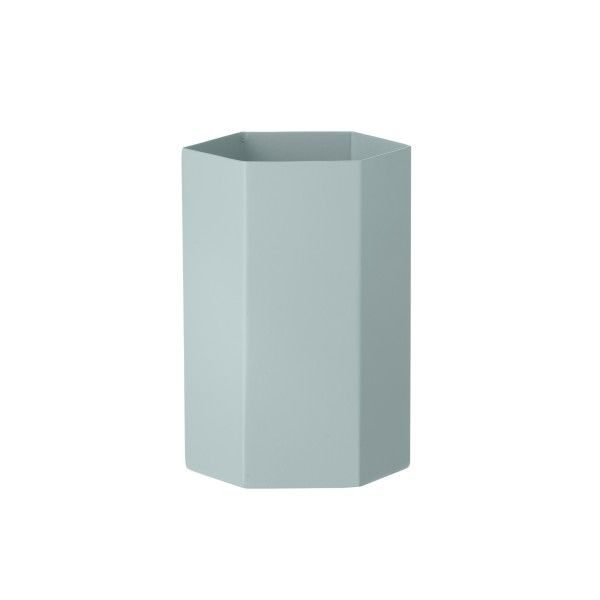 Hexagon vaas lichtblauw