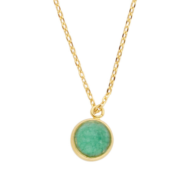 Galaxy ketting globe - chrysopraas