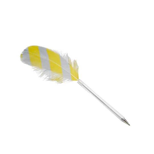 Feather - balpen - geel/zilver