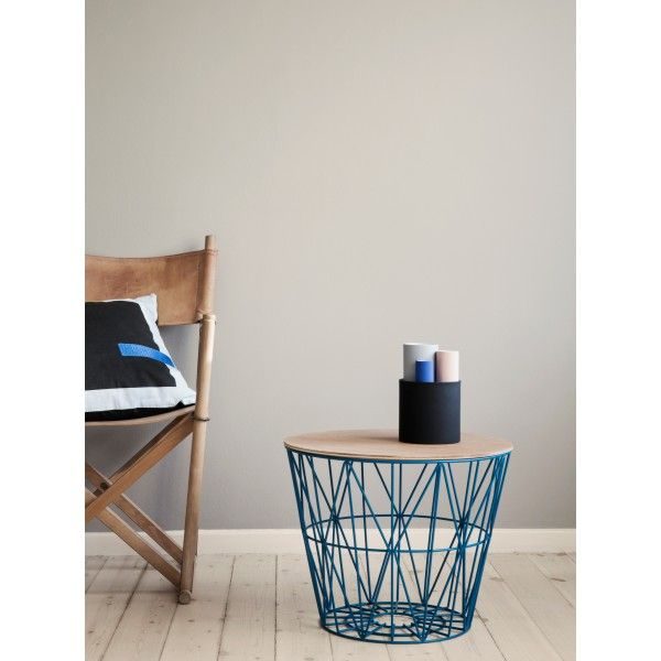 Geolied eikenhouten deksel voor wire basket- large - Afbeelding 2