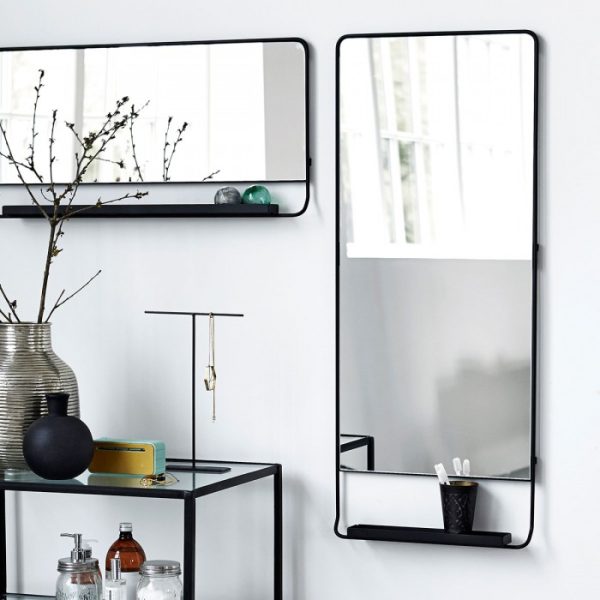 Chic - spiegel met legplank - zwart - Afbeelding 3