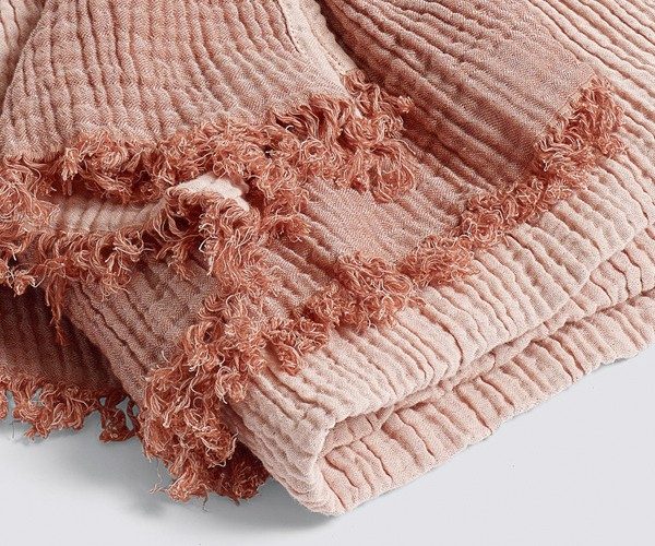 Crinkle bedsprei perzik - Afbeelding 2