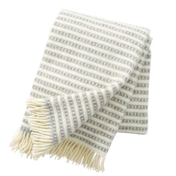 Olle lichtgrijze plaid wol