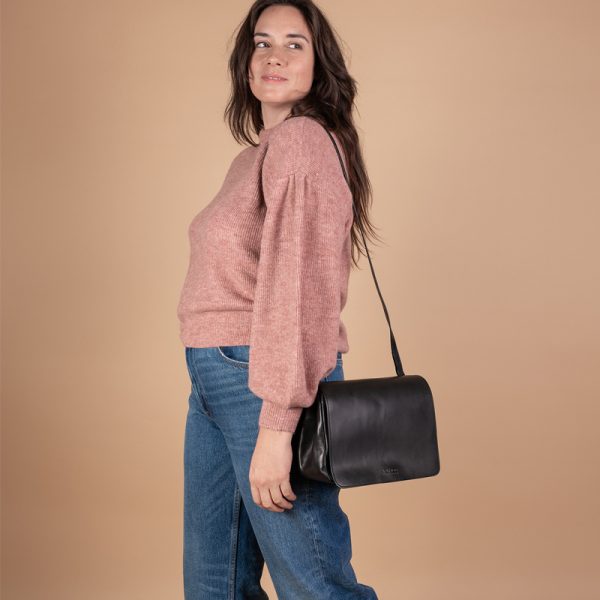Lucy - handtas - black classic leather - Afbeelding 2