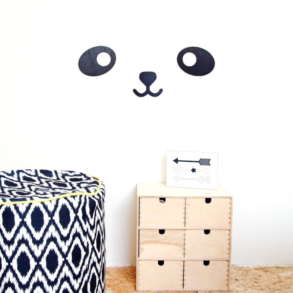 Wall deco panda roze