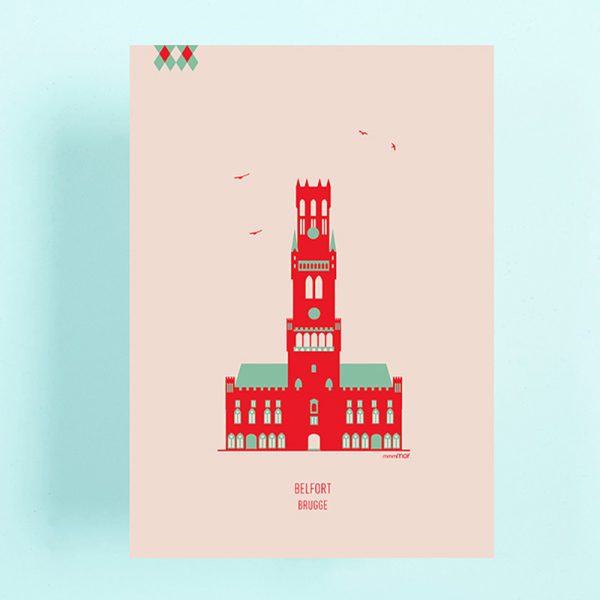 Belfort - postkaart - rood