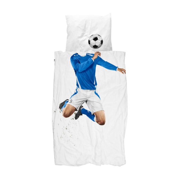 Soccer blauw- dekbedovertrek