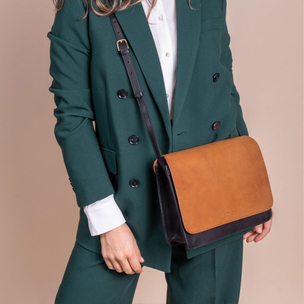 Audrey – handtas - black/cognac classic leather - Afbeelding 2