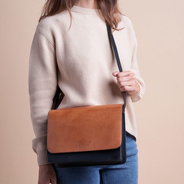 Audrey – handtas - black/cognac classic leather - Afbeelding 3