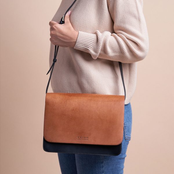 Audrey – handtas - black/cognac classic leather - Afbeelding 4