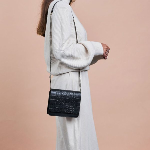 Audrey mini croco - handtas - zwart - Afbeelding 6