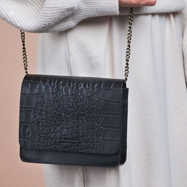 Audrey mini croco - handtas - zwart - Afbeelding 5
