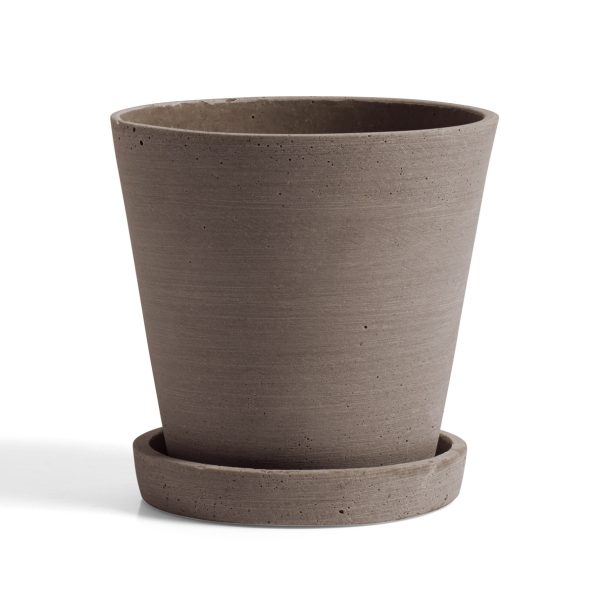 bloempot met schoteltje – medium - terracotta