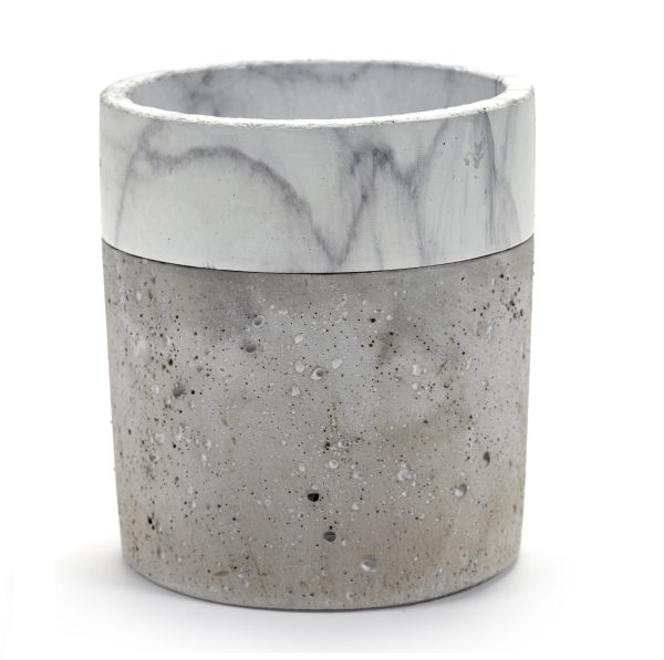 Bloempot cylinder marmer large - Ø 15,5 x H 17 cm