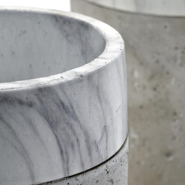 Bloempot cylinder marmer large - Ø 15,5 x H 17 cm - Afbeelding 3
