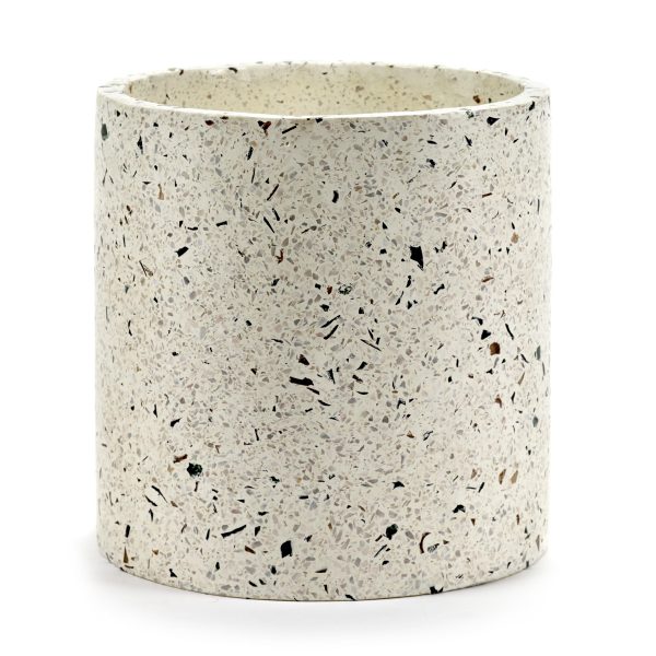 Bloempot terrazzo wit - Ø 25 x H 25 cm