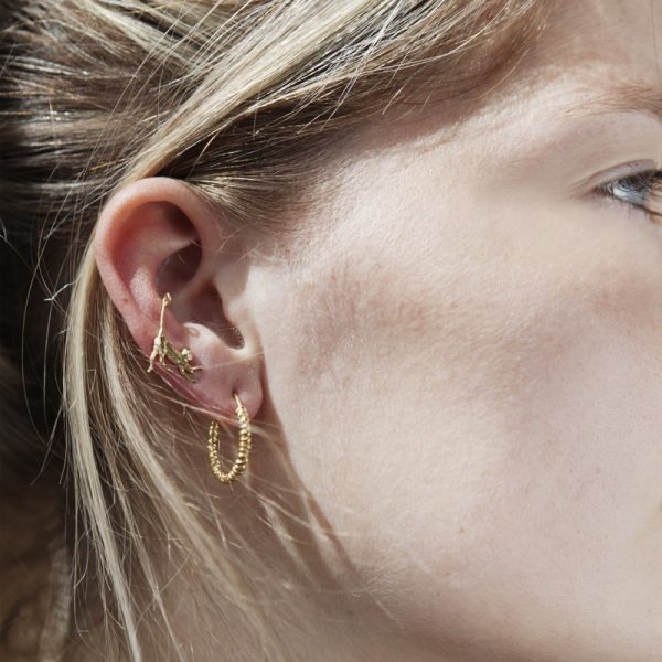 Bird leg ring - oorbellen - goud - Afbeelding 2