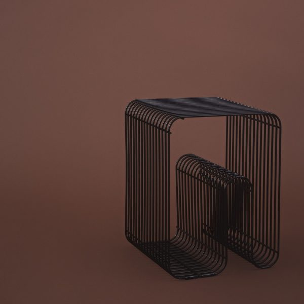 Curva draadkruk / wandrek - zwart - Afbeelding 4