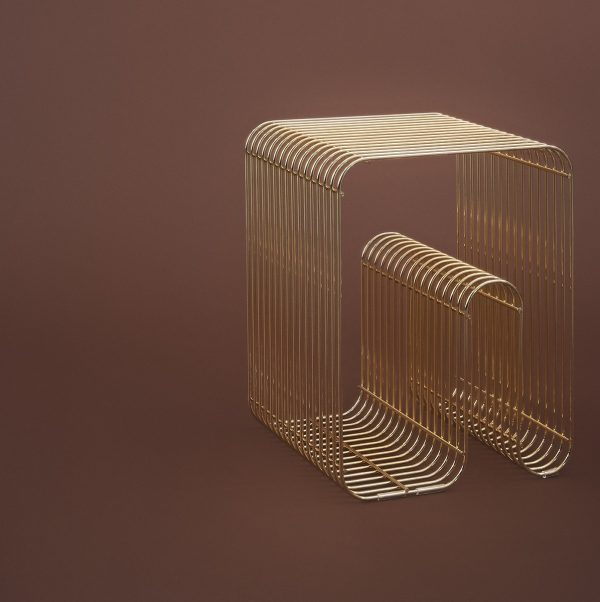 Curva draadkruk / wandrek - goud - Afbeelding 4