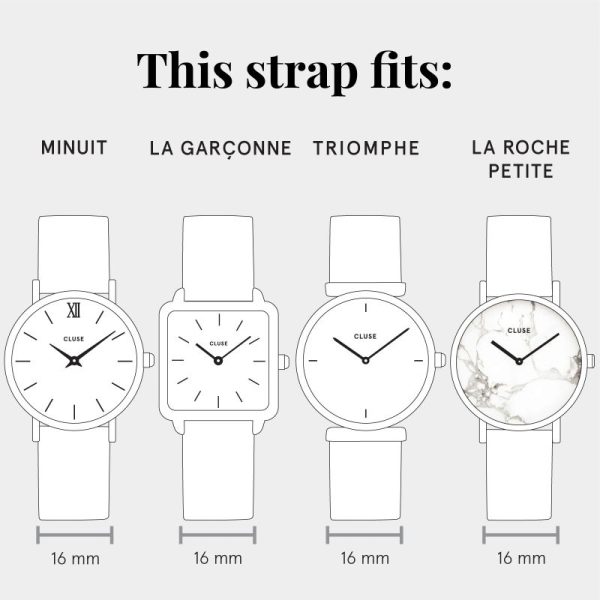 Horlogebandje - karamel/rose goud - 16 mm - Afbeelding 4