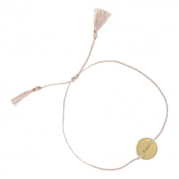 Amy thread bracelet "love" roze