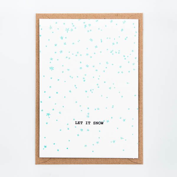 Let it snow - wenskaart - mint