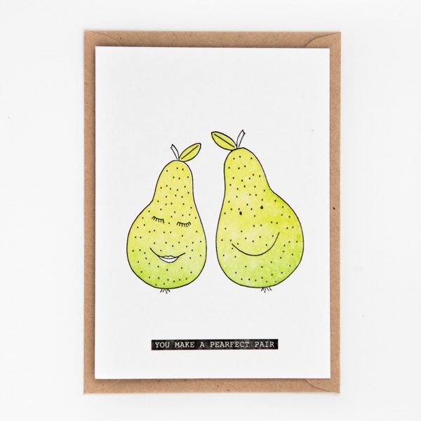 Pearfect pair  – wenskaart