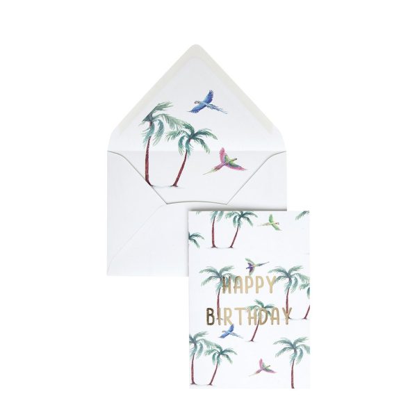 Parrot palm happy birthday - wenskaart