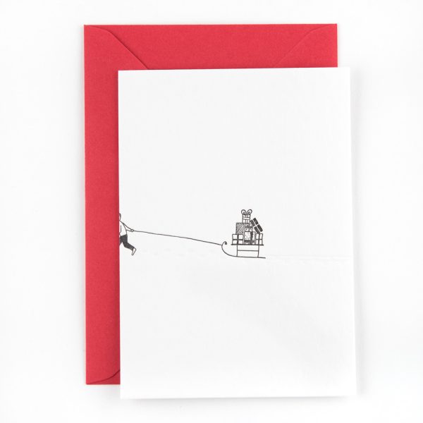 Sled with presents - wenskaart