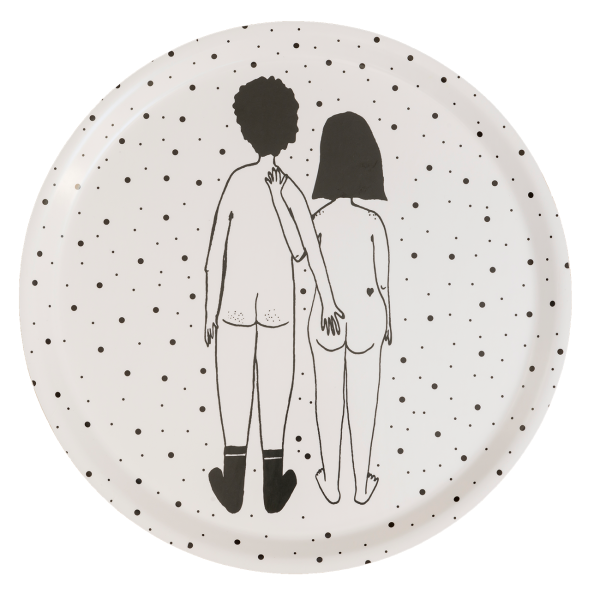 Dienblad - naked couple back