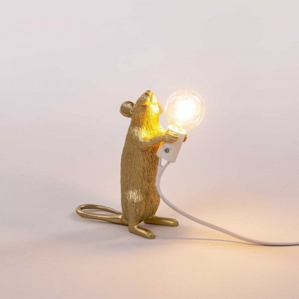 Mouse lamp goud - staand - Afbeelding 2