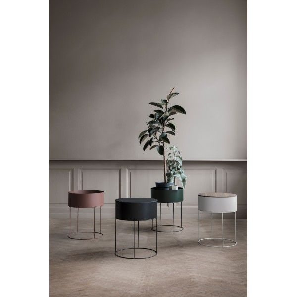 Rood-bruine plantenbox - rond - Afbeelding 3