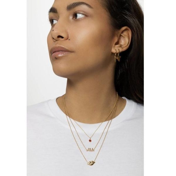 Whisper ketting- rode onyx/goud - Afbeelding 3