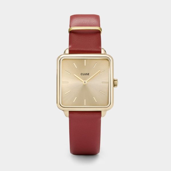 La garçonne - polshorloge - goud/scarlet rood