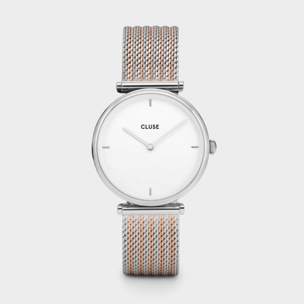 Triomphe - polshorloge - zilver bicolor mesh