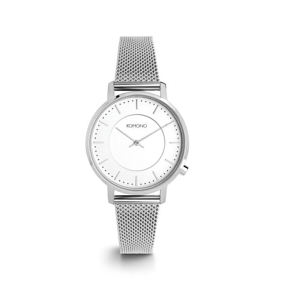 Harlow mesh - polshorloge - zilver