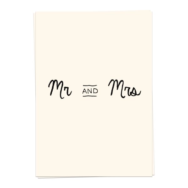 Mr and mrs words - wenskaart