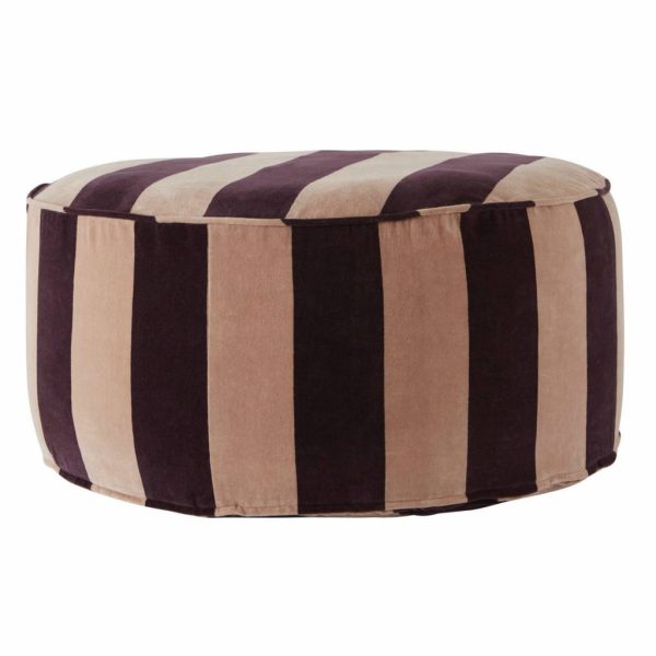 Confect - poef - aubergine/roze