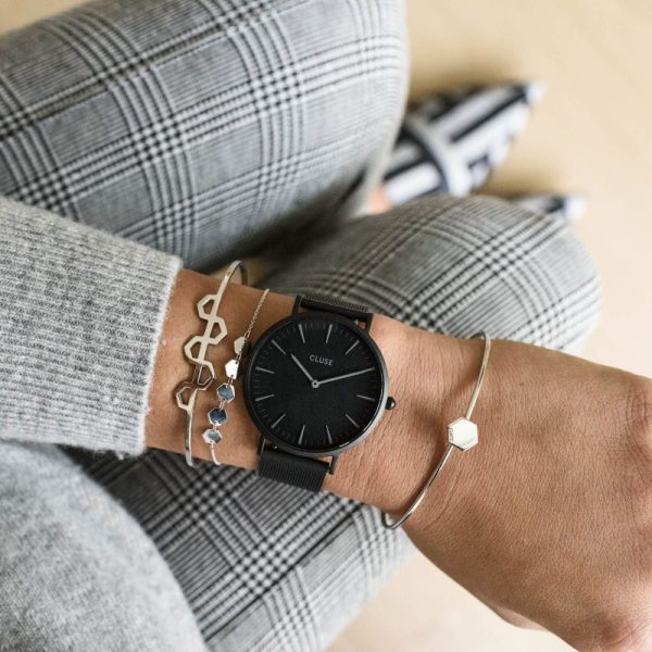 Strap 18 mm voor polshorloge - mesh zwart - Afbeelding 3
