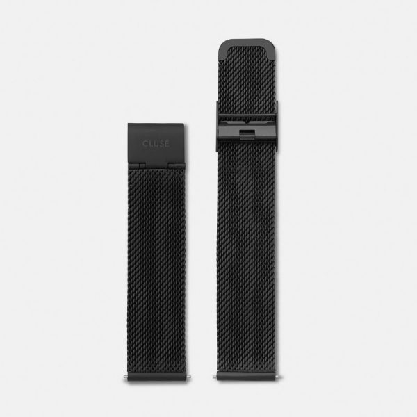 Strap 18 mm voor polshorloge - mesh zwart