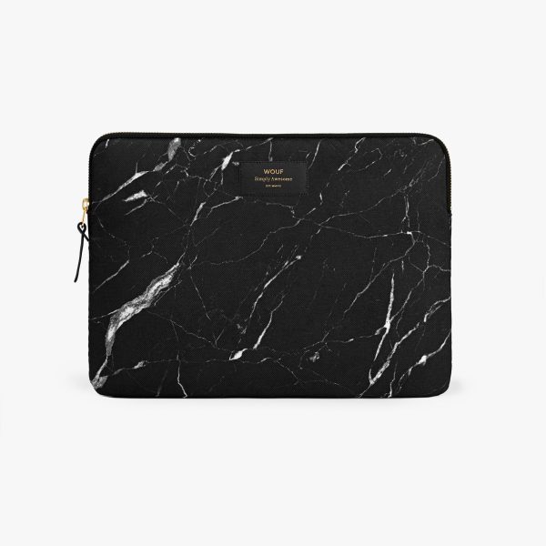 Zwart marmer - laptophoes 15"