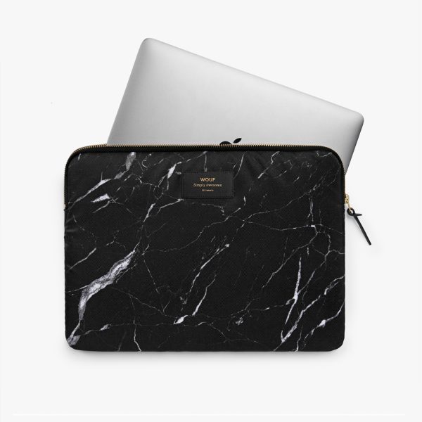 Zwart marmer - laptophoes 15" - Afbeelding 2