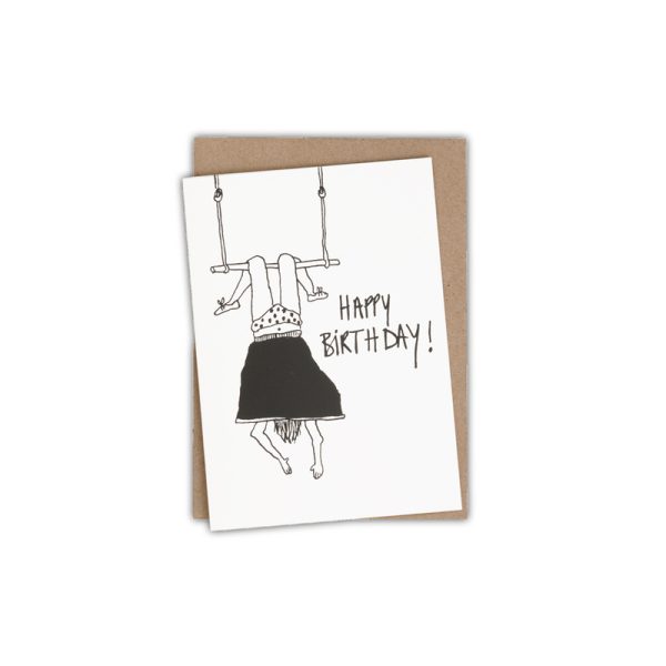Happy birthday trapeze girl - wenskaart